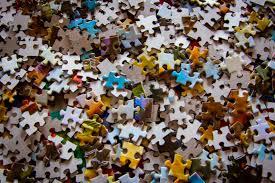 A pile of puzzle pieces